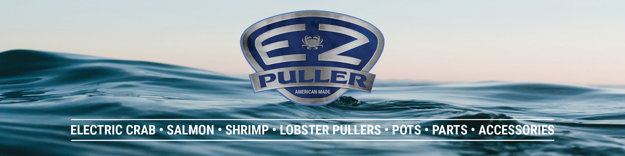 EZ Puller Logo floating above ocean water